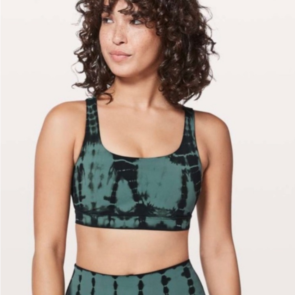 Lululemon Energy Bra SHIBORI Mystic Green Tie Dye Luxtreme Cross Strap Womens 6 - Picture 2 of 7